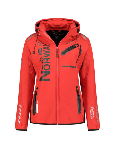 Kurtka damska softshell z kapturem geographical norway reine red/black lady 007 czerwona (wu8187f/gno-red-black)/wu8088