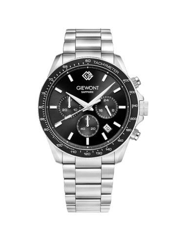 Zegarek męski giewont chronograph sapphire srebrno czarny gw3520-b2