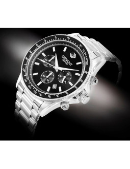 Zegarek męski giewont chronograph sapphire srebrno czarny gw3520-b2 2