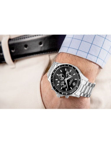 Zegarek męski giewont chronograph sapphire srebrno czarny gw3520-b2