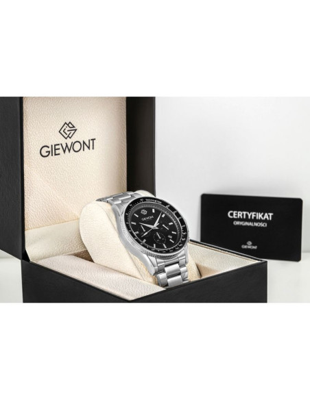 Zegarek męski giewont chronograph sapphire srebrno czarny gw3520-b2