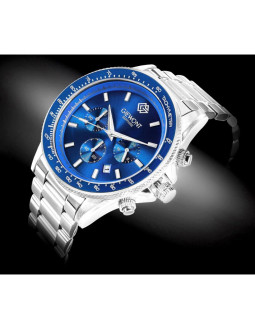 Zegarek męski giewont chronograph sapphire srebrno niebieski gw3520-b3 2