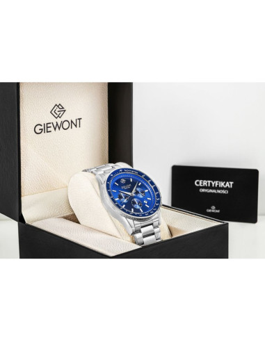 Zegarek męski giewont chronograph sapphire srebrno niebieski gw3520-b3