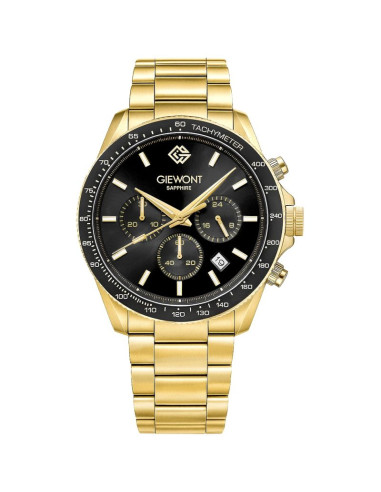 Zegarek męski giewont chronograph sapphire złoto czarny gw3520-b4