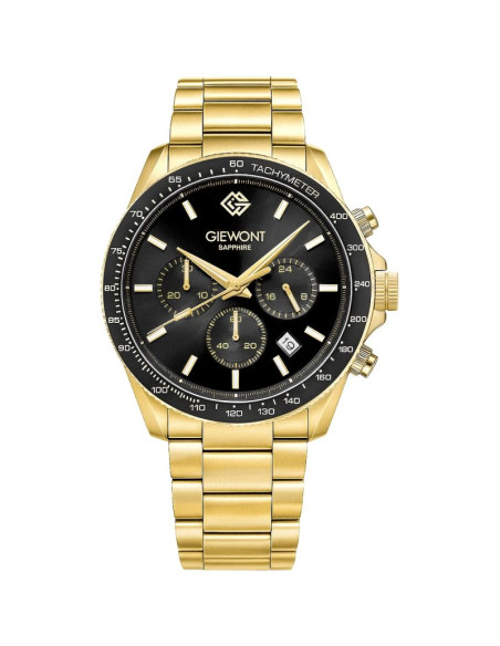 Zegarek męski giewont chronograph sapphire złoto czarny gw3520-b4