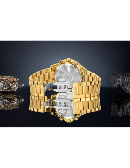 Zegarek męski giewont chronograph sapphire złoto czarny gw3520-b4