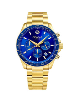 Zegarek męski giewont chronograph sapphire złoto niebieski gw3520-b5