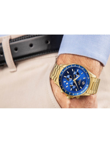 Zegarek męski giewont chronograph sapphire złoto niebieski gw3520-b5