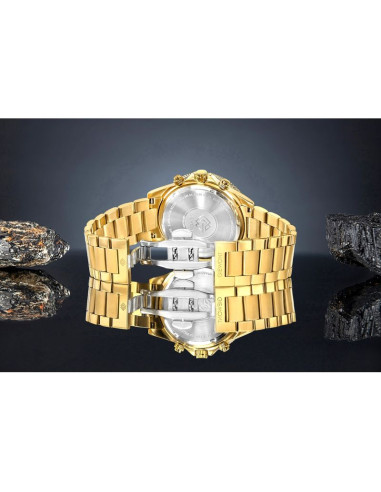 Zegarek męski giewont chronograph sapphire złoto niebieski gw3520-b5