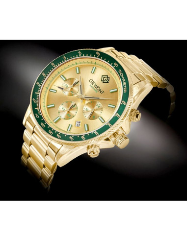 Zegarek męski giewont chronograph sapphire złoto zielony gw3520-b6