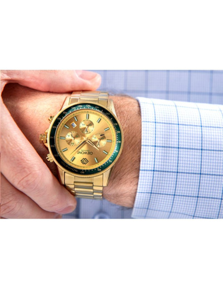 Zegarek męski giewont chronograph sapphire złoto zielony gw3520-b6