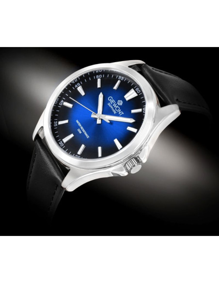 Zegarek męski giewont elegance sapphire czarno niebieski gw5160-a3