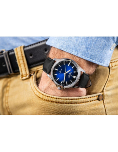 Zegarek męski giewont elegance sapphire czarno niebieski gw5160-a3