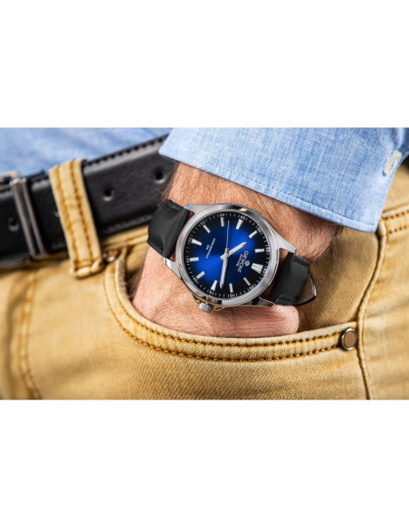 Zegarek męski giewont elegance sapphire czarno niebieski gw5160-a3