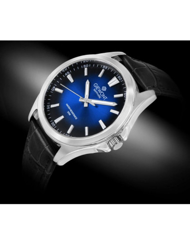 Zegarek męski giewont elegance sapphire czarno niebieski gw5160-a6