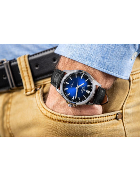 Zegarek męski giewont elegance sapphire czarno niebieski gw5160-a6