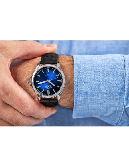 Zegarek męski giewont elegance sapphire czarno niebieski gw5160-a6