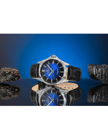 Zegarek męski giewont elegance sapphire czarno niebieski gw5160-a6