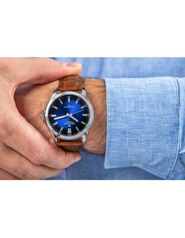 Zegarek męski giewont elegance sapphire brązowo niebieski gw5160-a7