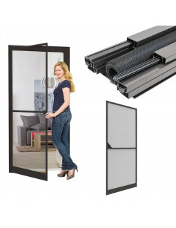 Moskitiera drzwi alu 100x215 antracyt basic plus