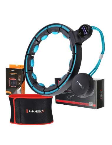 Zestaw hula hop magnetyczny black/turquoise hhm17 z licznikiem hms + pas wyszczuplający br163 red