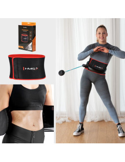 Zestaw hula hop magnetyczny black/turquoise hhm17 z licznikiem hms + pas wyszczuplający br163 red 2