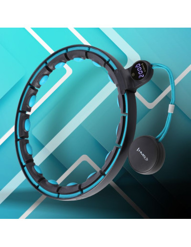 Zestaw hula hop magnetyczny black/turquoise hhm17 z licznikiem hms + pas wyszczuplający br163 red