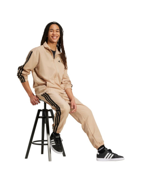 Dres męski adidas sportswear basic 3-stripes woven beżowy jx3149