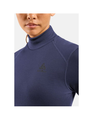Bielizna termoaktywna z długim rękawem odlo bl top turtle neck l/s active warm roz. m niebieska