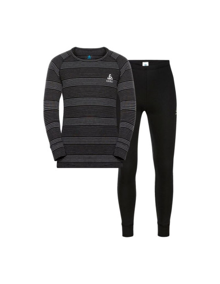 Zestaw bielizny dziecięcej odlo set long active warm eco set roz. 164cm czarno-szary