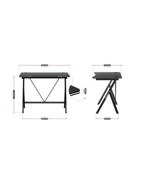 Biurko gamingowe huzaro hero 1.4 black