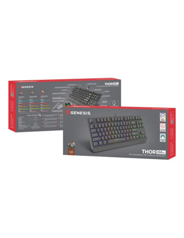 Genesis thor 230 tkl klawiatura gaming usb qwerty us english czarny