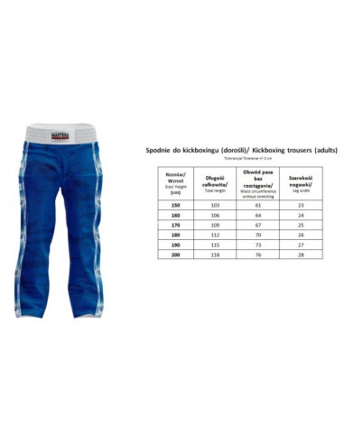Spodnie do kickboxingu masters skbp-m (wako approved)