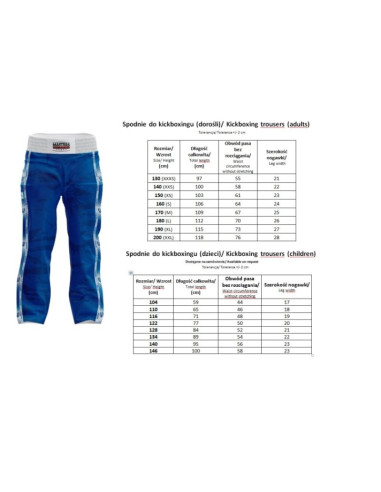 Spodnie do kickboxingu masters skbp-m (wako approved)