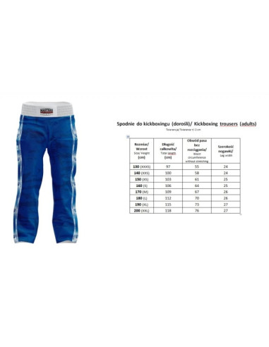 Spodnie do kickboxingu masters skbp-m (wako approved)