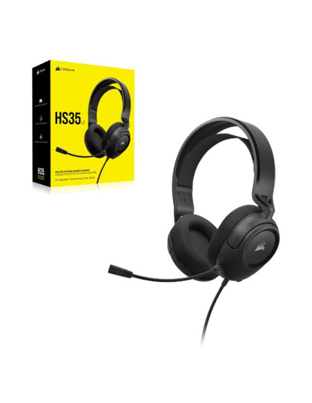 Zestaw słuchawkowy corsair hs35 v2 carbon gaming przewodowe (czarne)