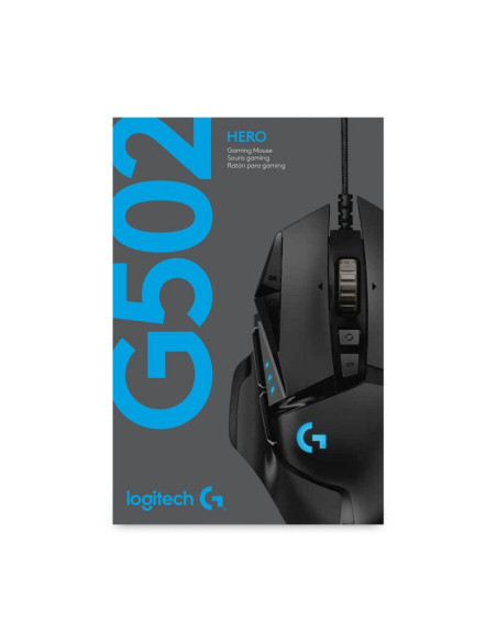 Mysz logitech g502 gaming hero eu 910-005471 (optyczna  16000 dpi  kolor czarny)