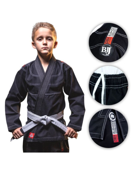 Kimono / gi do bjj dla dzieci czarne + pas gratis - x-series m0