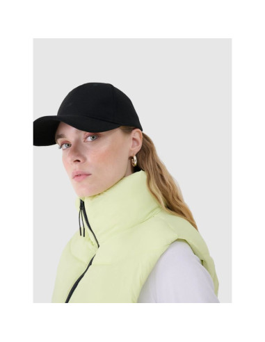 Bezrękawnik puchowy cropped z wypełnieniem syntetycznym damski 4f 4fwss25tvjaf182-45s