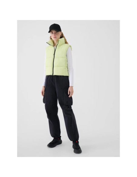 Bezrękawnik puchowy cropped z wypełnieniem syntetycznym damski 4f 4fwss25tvjaf182-45s