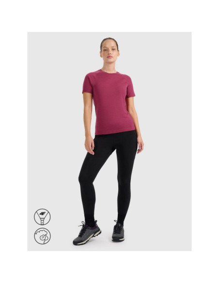 Koszulka trekkingowa z wełną merino damska 4f 4fwaw25tftsf1527-53s