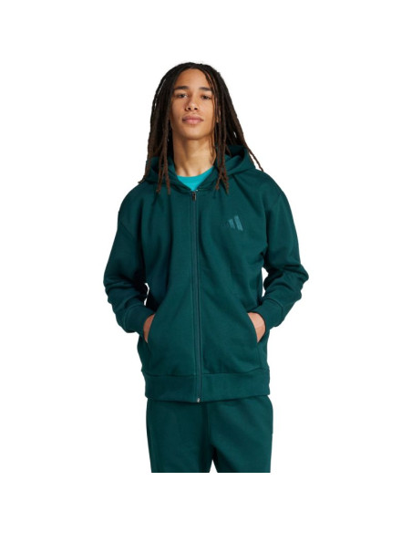 Bluza męska adidas all szn fleece full-zip zielona jx5101
