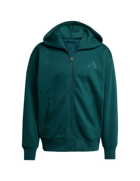 Bluza męska adidas all szn fleece full-zip zielona jx5101