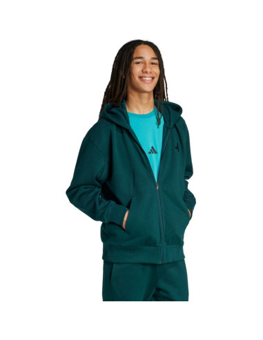 Bluza męska adidas all szn fleece full-zip zielona jx5101