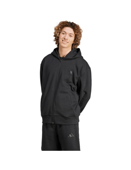 Bluza męska adidas all szn fleece full-zip hoodie czarna ix1249