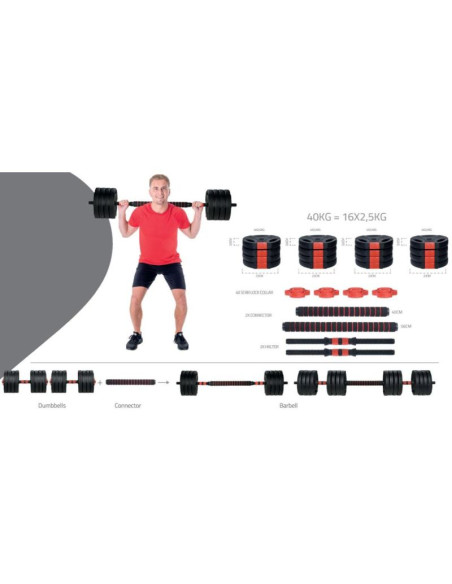 Hantla sztanga składana kompozytowa 40kg pure 2 improve