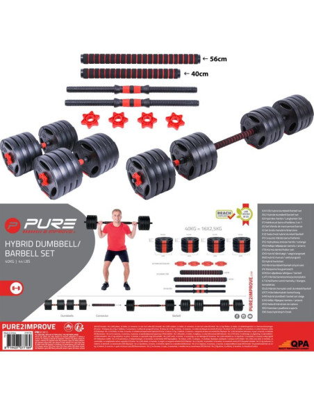 Hantla sztanga składana kompozytowa 40kg pure 2 improve