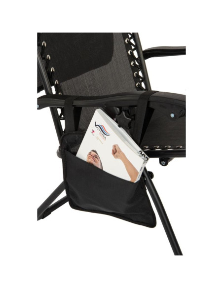 Leżak ogrodowy składany wielofunkcyjny z daszkiem 173x52/65x110cm czarno-szary