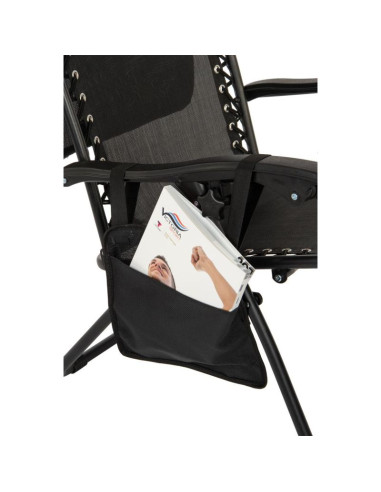 Leżak ogrodowy składany wielofunkcyjny z daszkiem 173x52/65x110cm czarno-szary