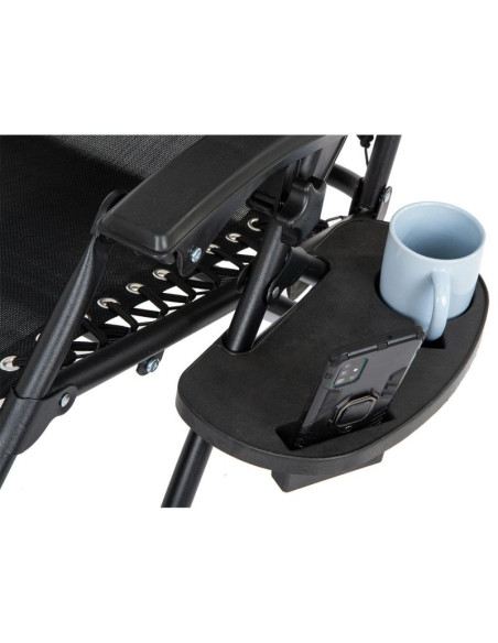 Leżak ogrodowy składany wielofunkcyjny z daszkiem 173x52/65x110cm czarno-szary